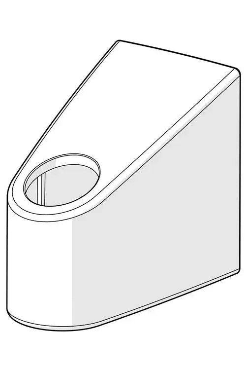Wandhalter von HANSA mit einer ovalen Öffnung und schräger Kante, ausgeführt in einem glatten, farblosen Design.